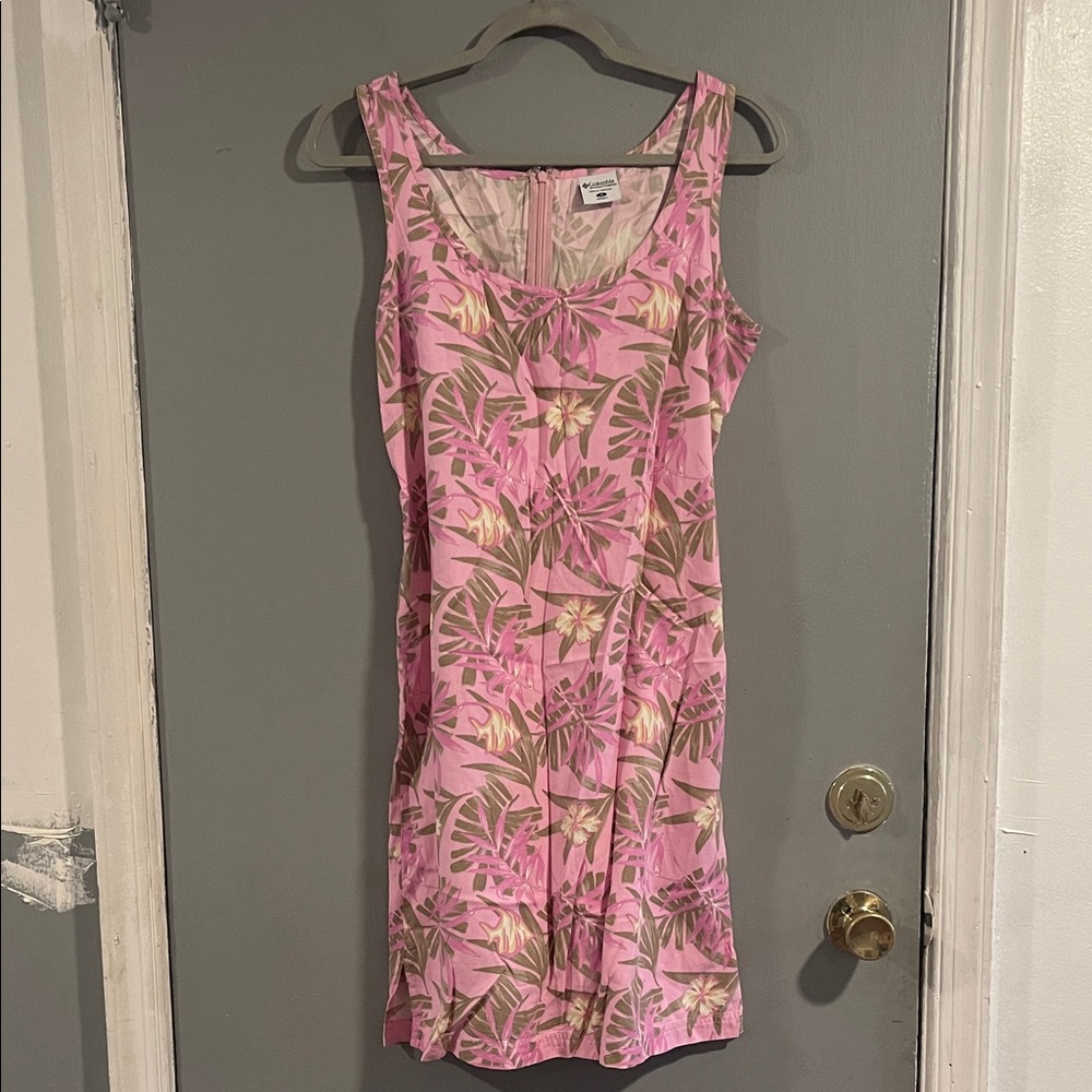 Columbia Pink and Brown Tropical Mini Dress‎ Size S